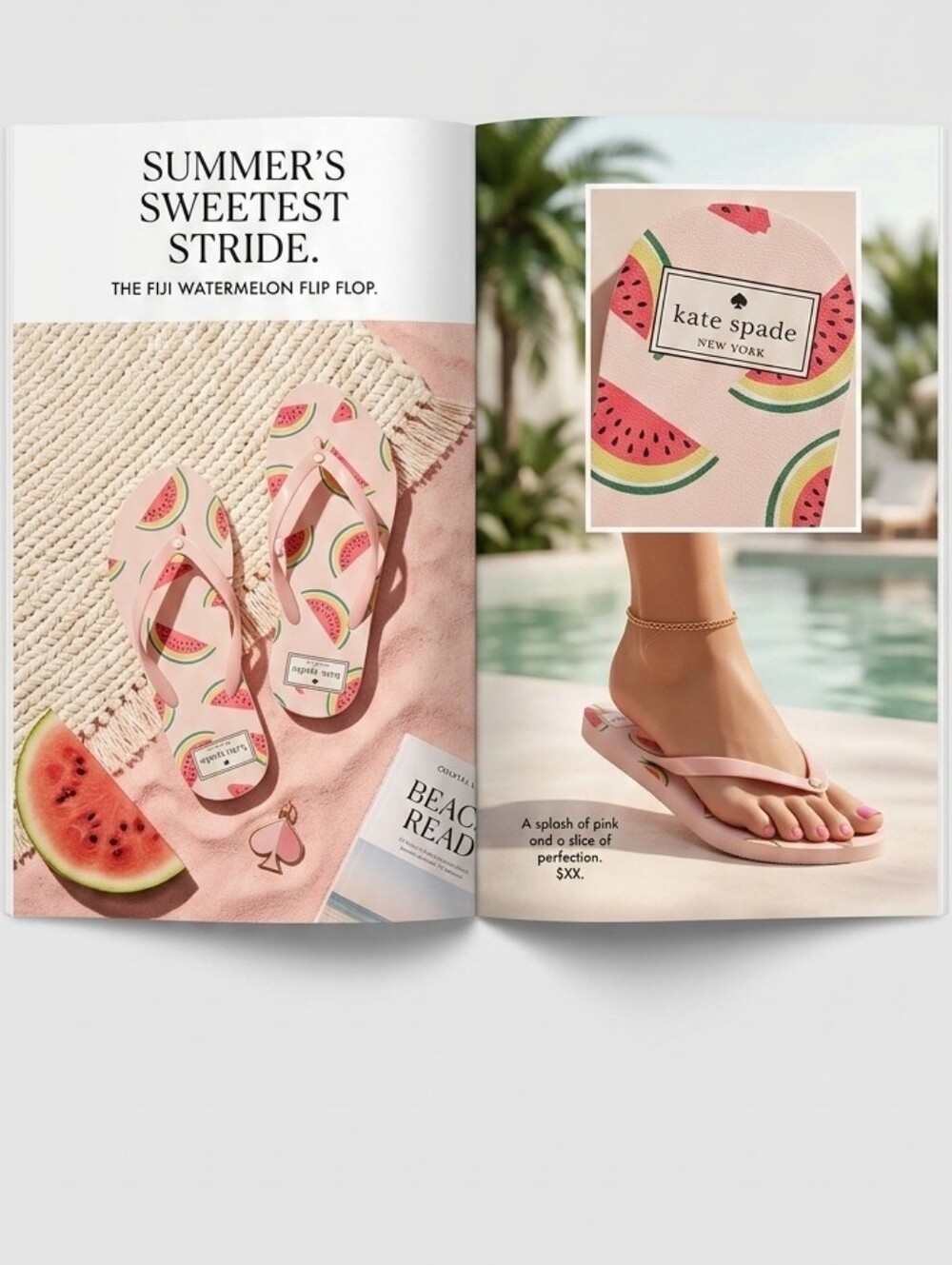 kate Spade New York Women's Fiji Watermelon Flip Flops Sandals Size 8 - Picture 7 of 7